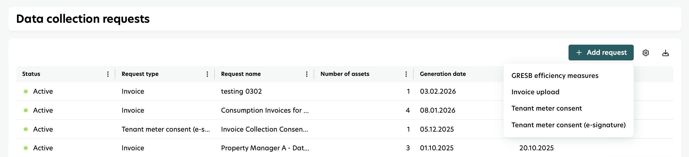 Add collection request