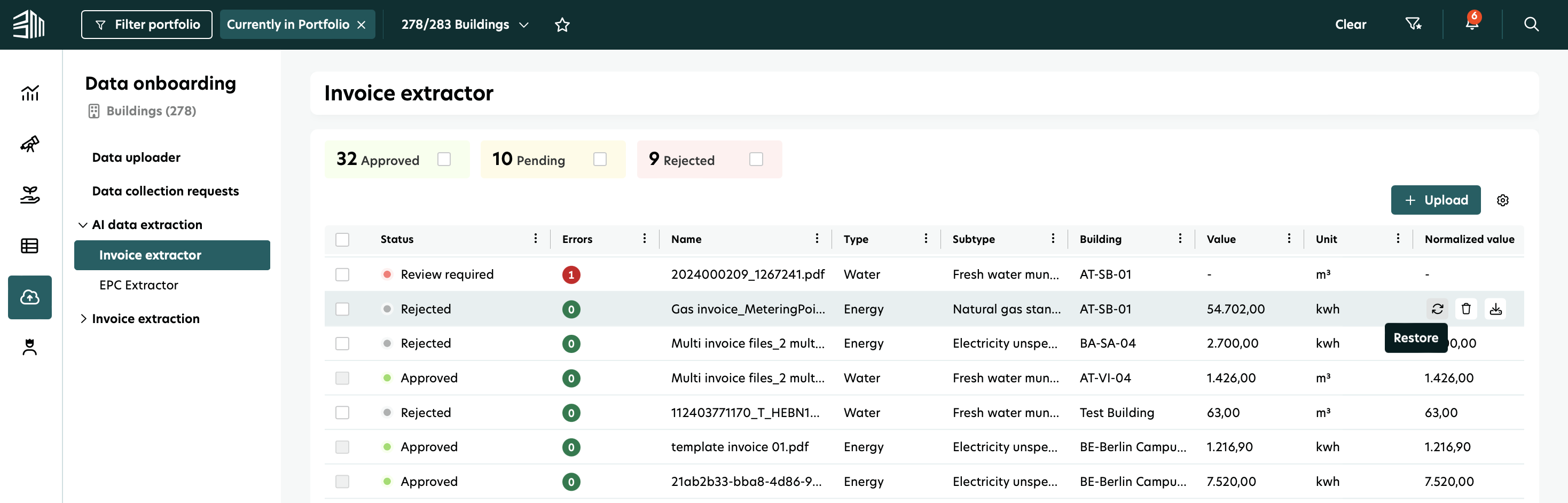 Restore Invoice
